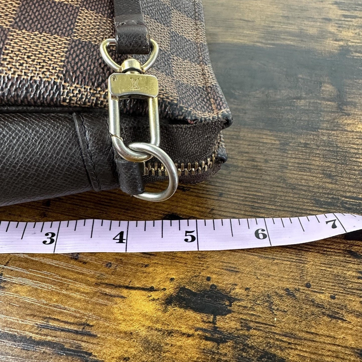 Louis Vuitton Damier Ebene Shoulder Bag Womens Small Brown Canvas Leather France
