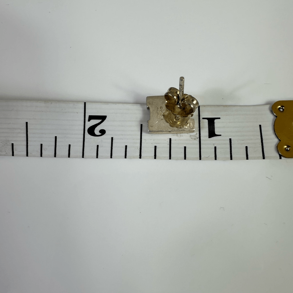 Gucci Vintage G Logo Sterling Silver Pierced Earrings