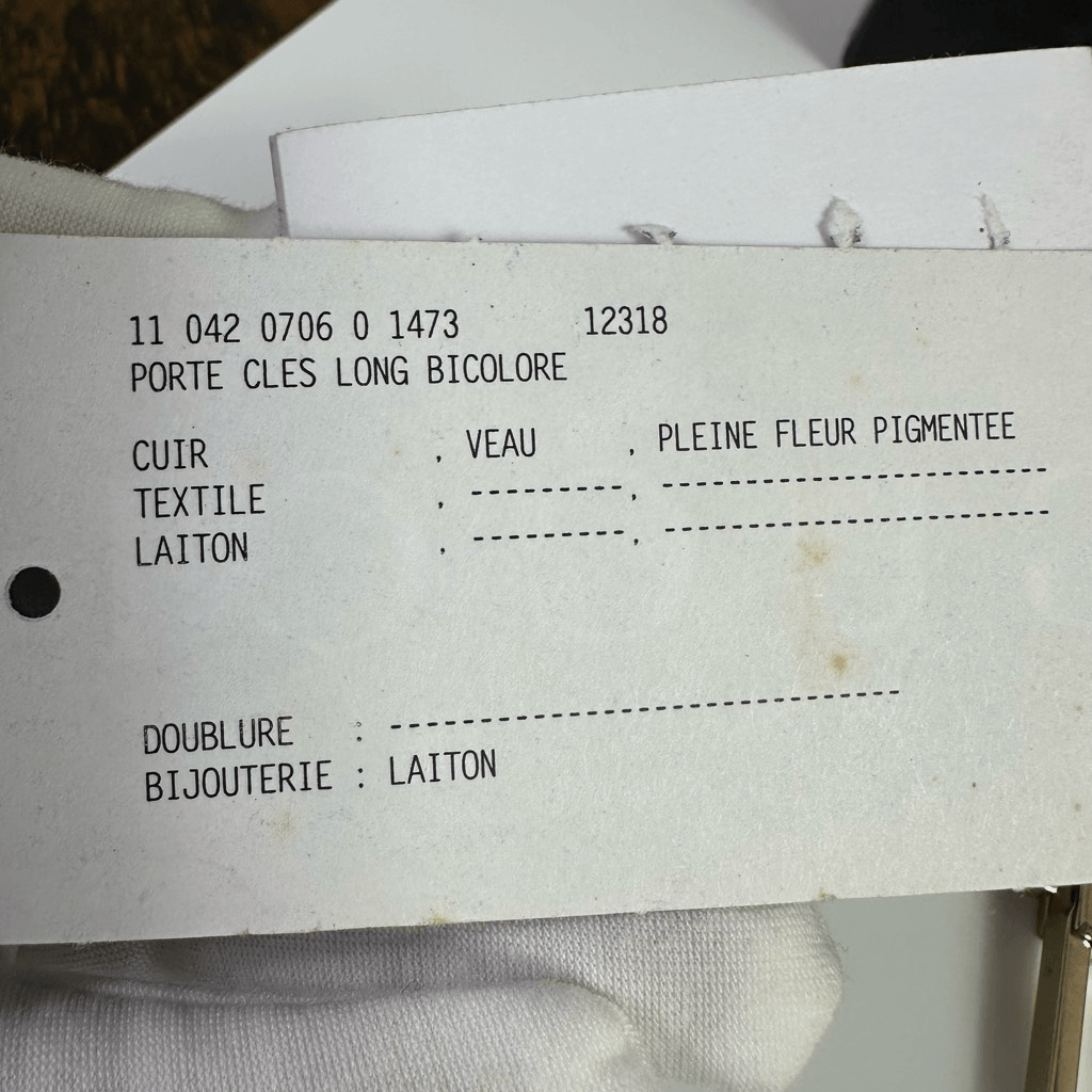 Gucci Bicolor Long Porte Cles Keychain Leather Metal With Pouch And Box