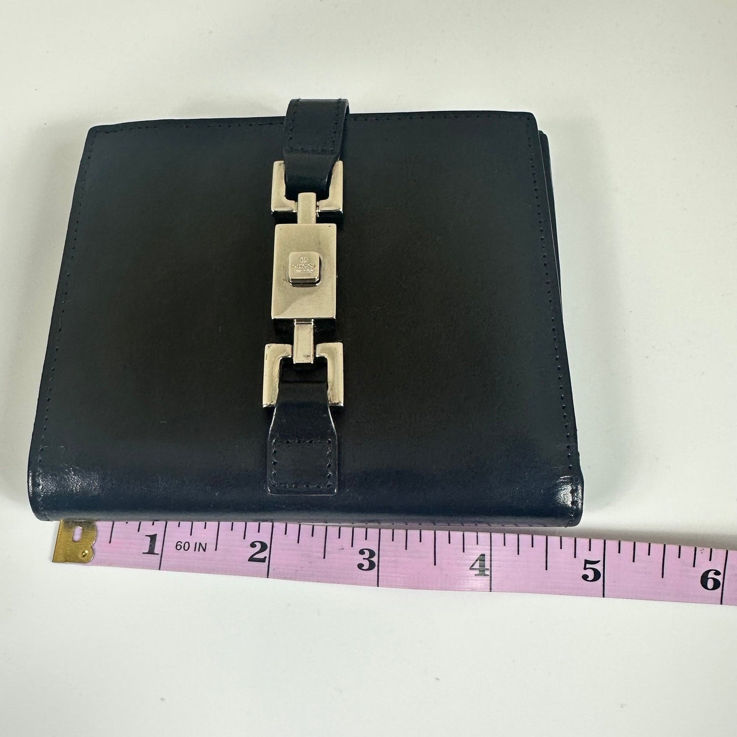 Authentic Gucci Jackie Compact Black Leather Wallet