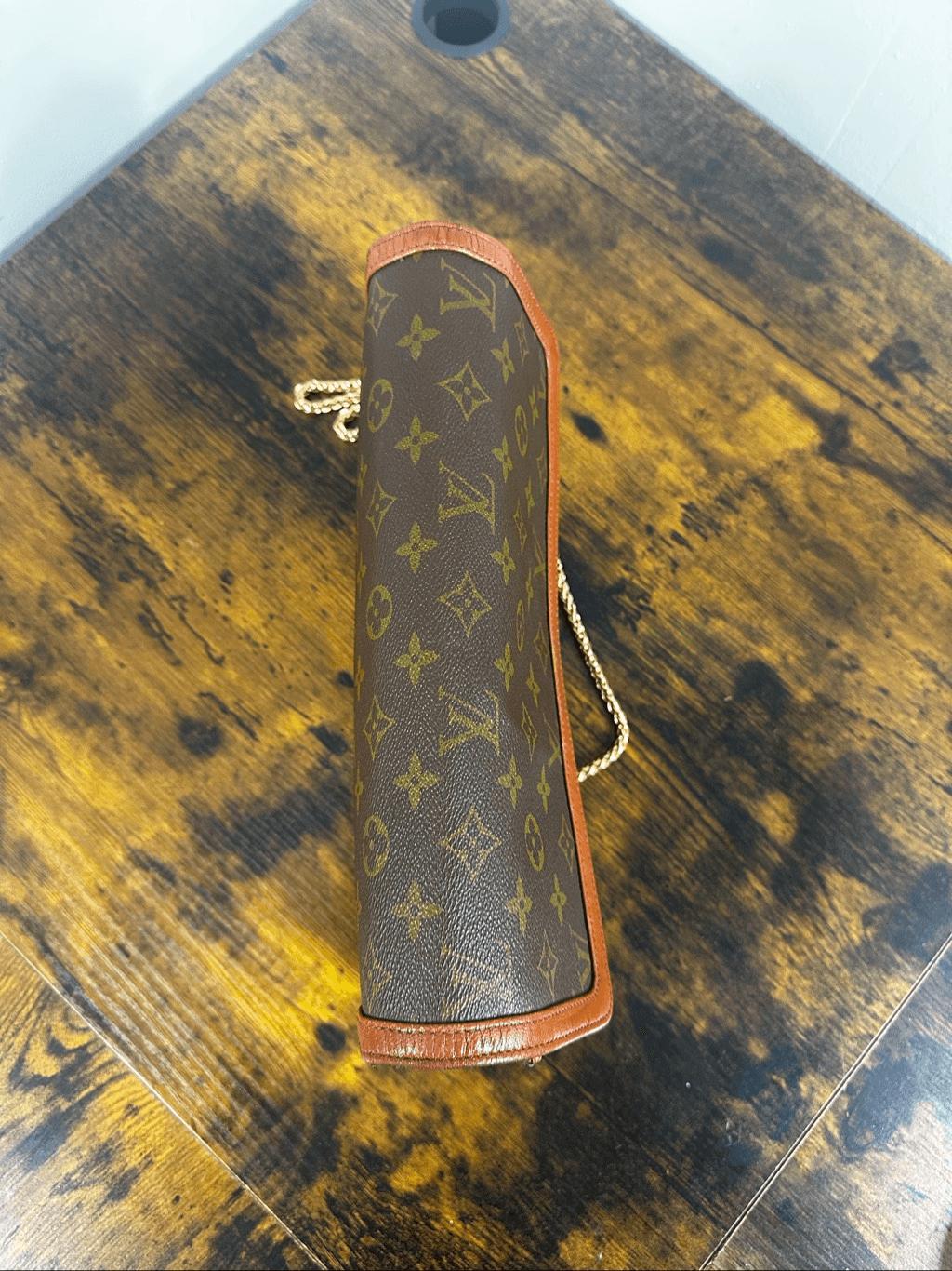 Louis Vuitton Vintage Bag Pochette Dame Clutch Brown Monogram