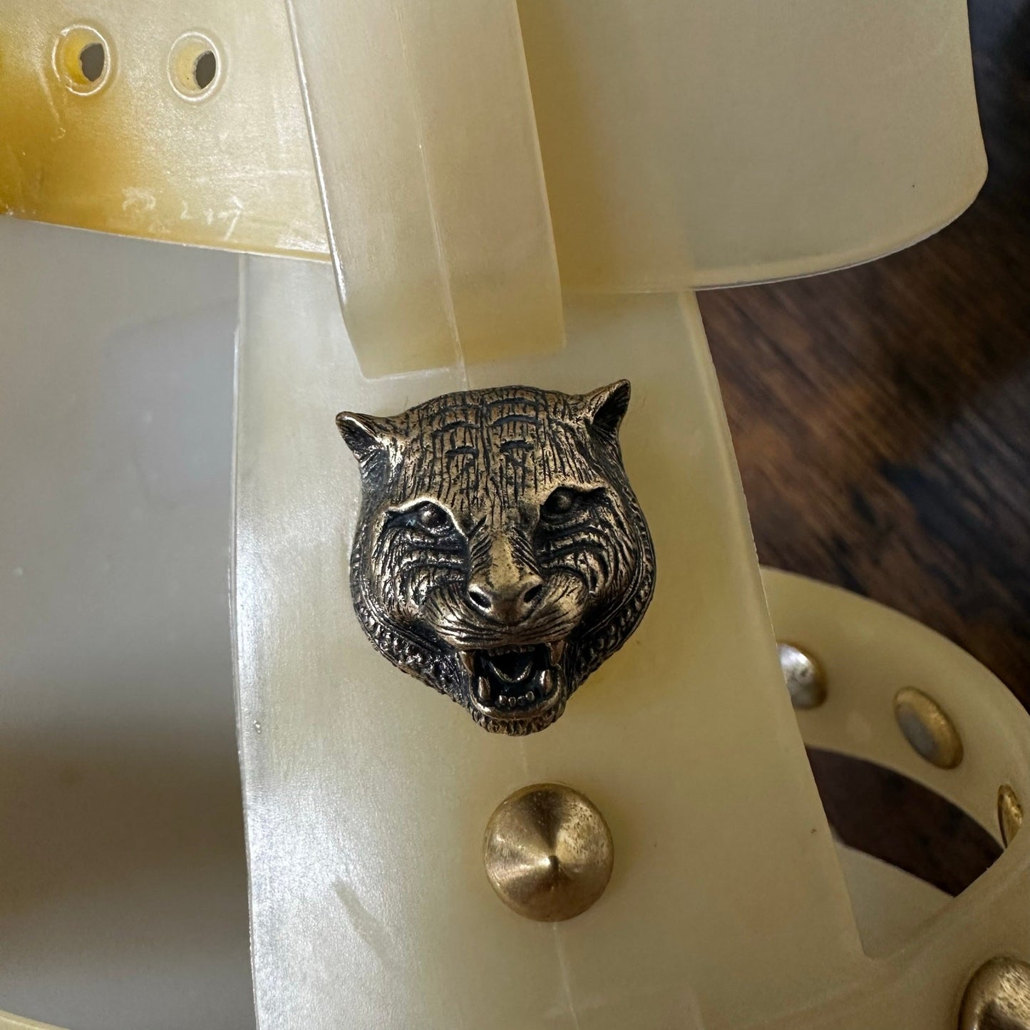 Gucci Tiger Men's Jelly Gladiator Sandals Shoes Studded Size 8 Authenticated