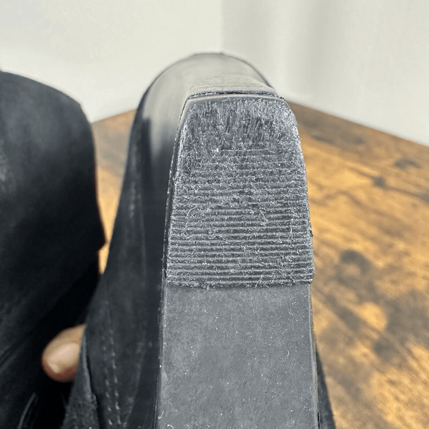 Tory Burch Gabrielle Buckle Suede Black Wedge Booties Size 6