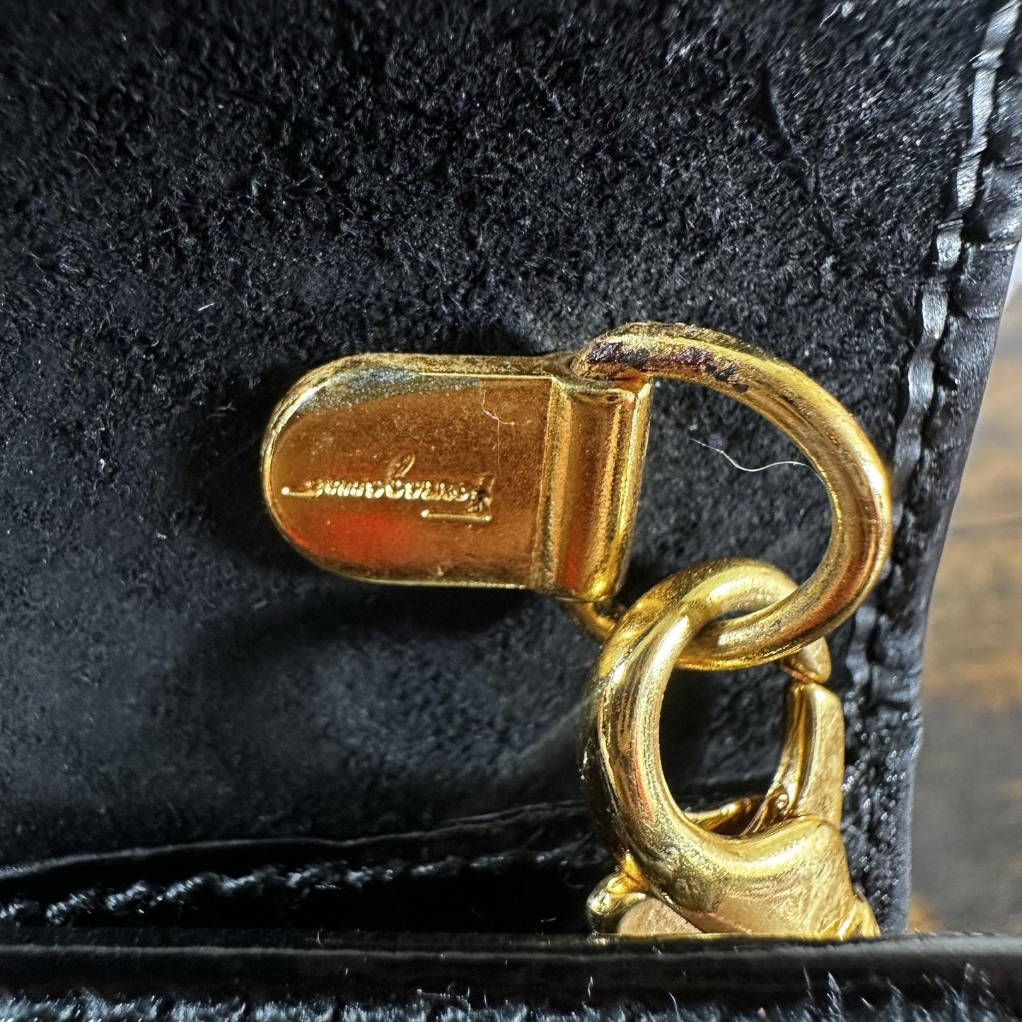 Salvatore Ferragamo Vara Crossbody Bag Mini Black Leather Vintage Authentic