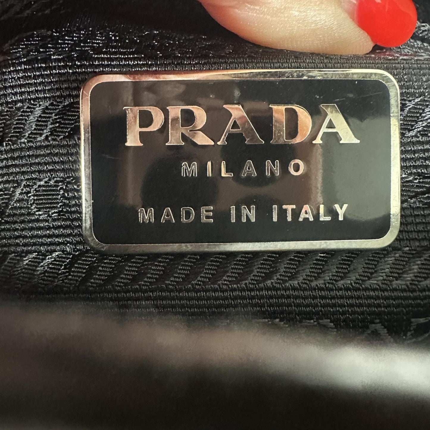 Prada Nappa Trend Nylon Leather Shoulder Bag Small Black Italy Vintage B7130