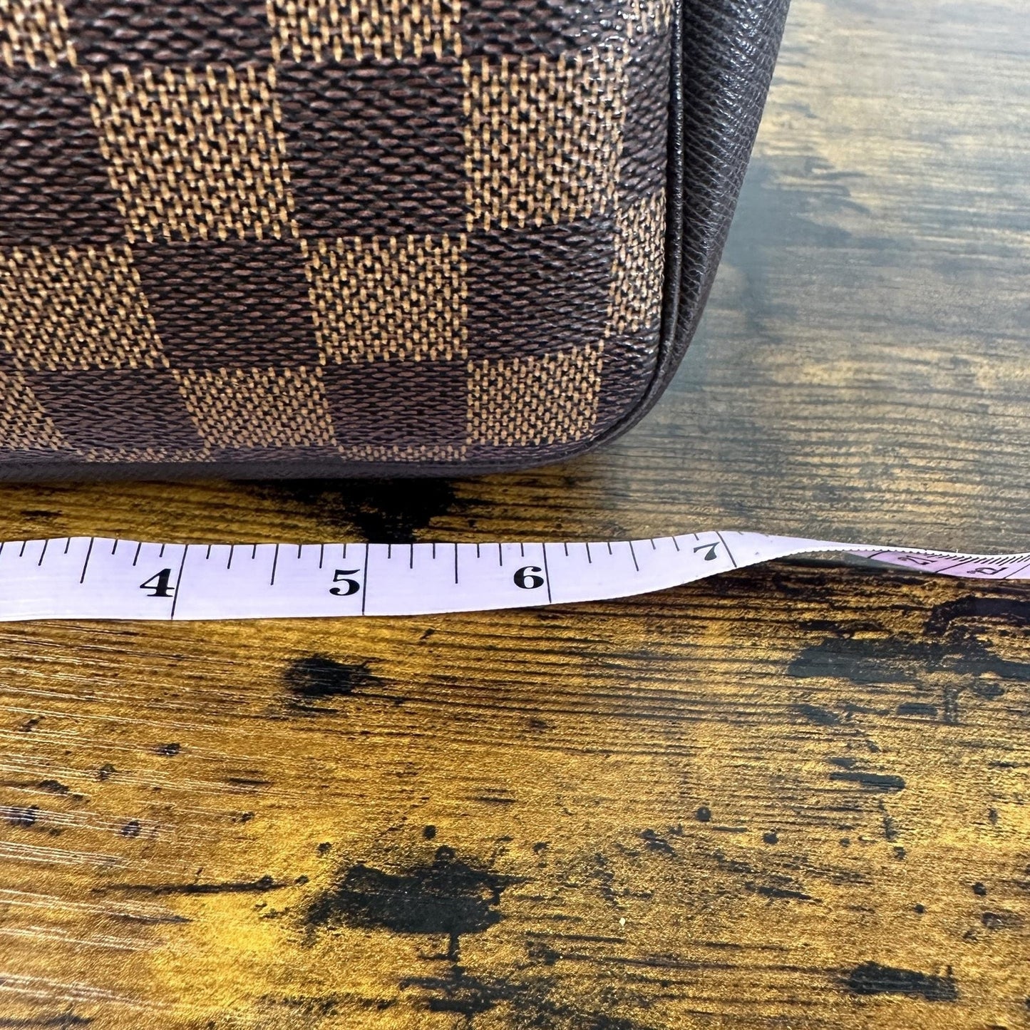 Louis Vuitton Damier Ebene Shoulder Bag Womens Small Brown Canvas Leather France