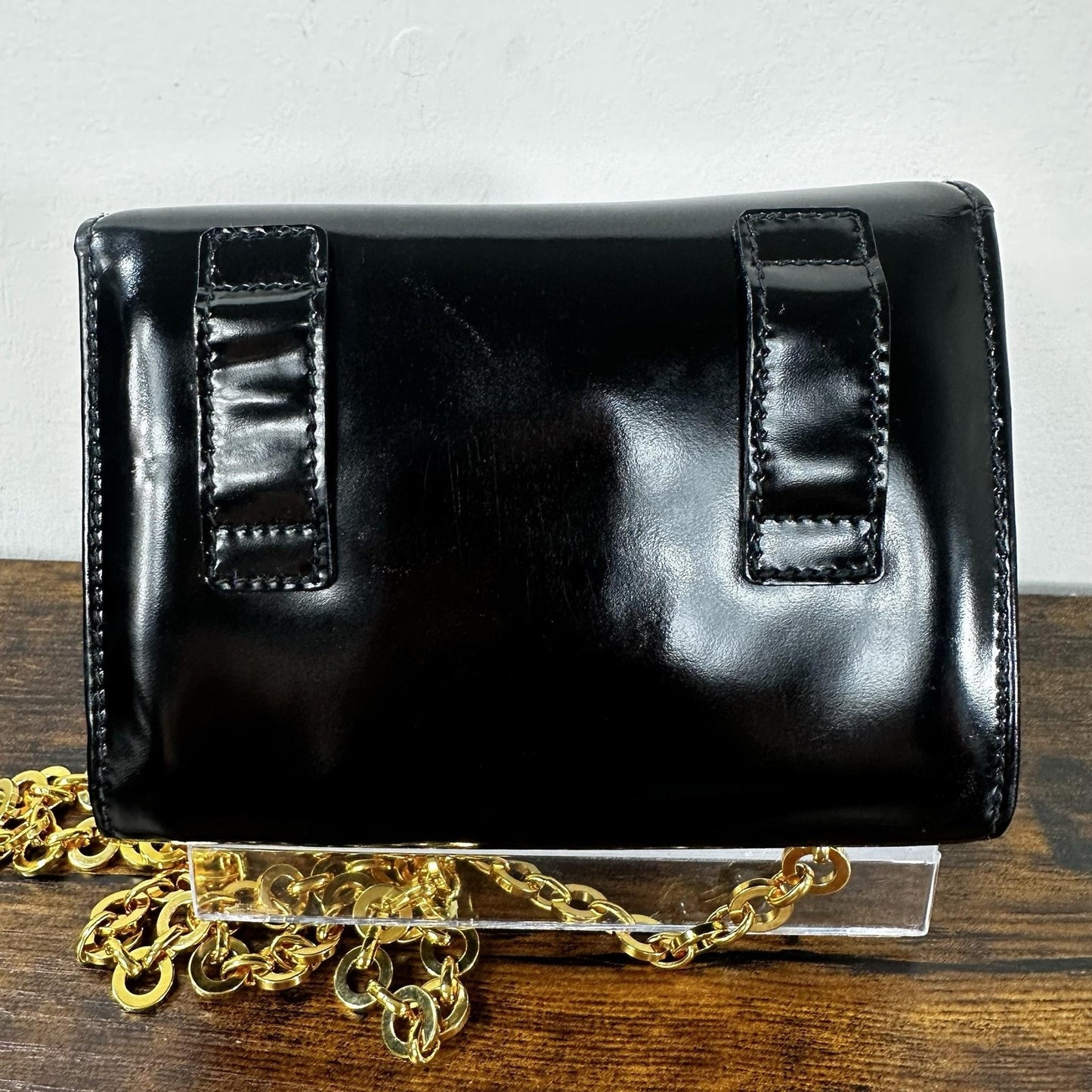 Salvatore Ferragamo Vara Crossbody Bag Mini Black Leather Vintage Authentic