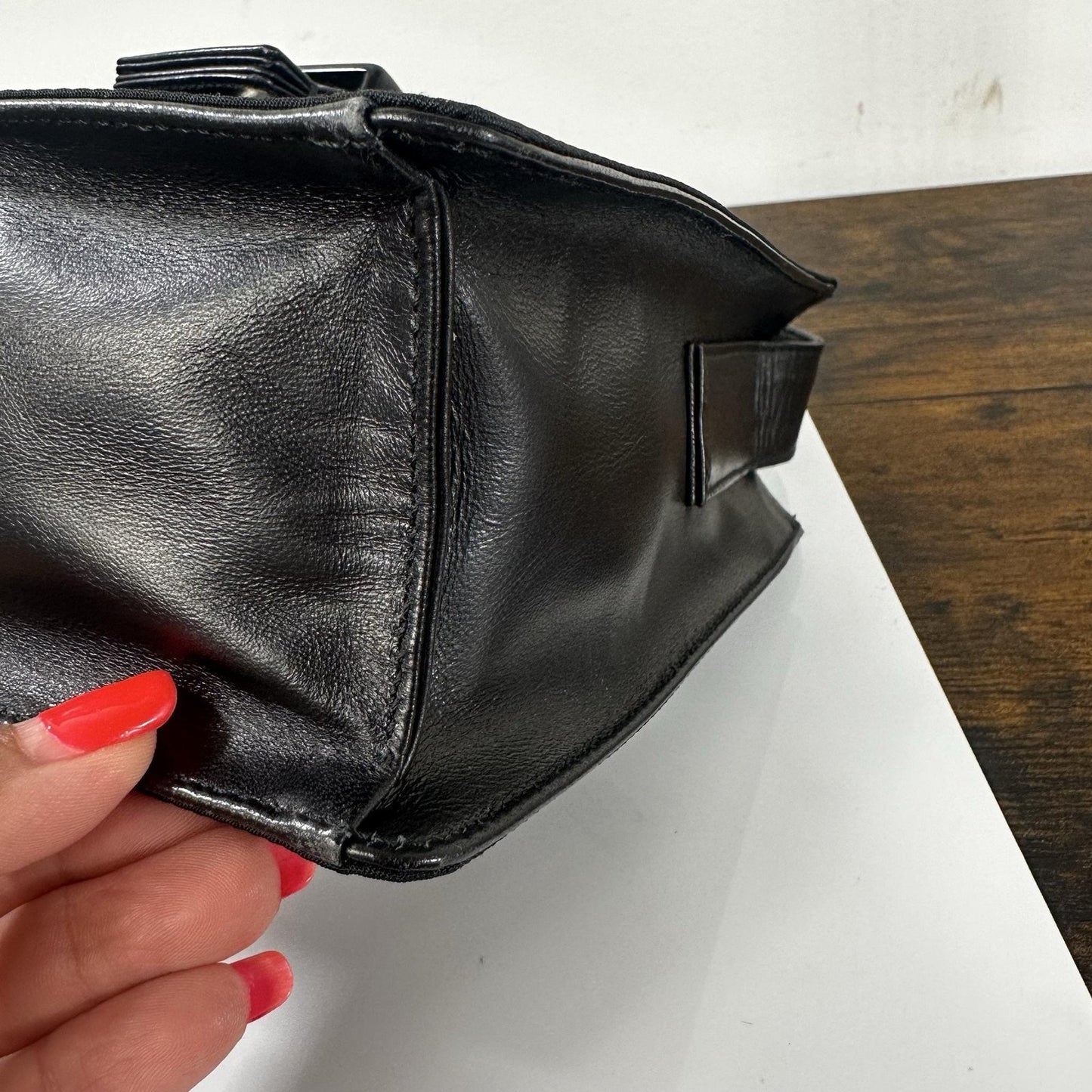 Prada Nappa Trend Nylon Leather Shoulder Bag Small Black Italy Vintage B7130