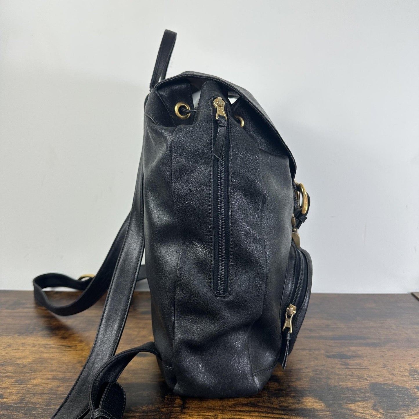 Gianni Versace Vintage Backpack Bag Medium Black Leather Medusa Men Women
