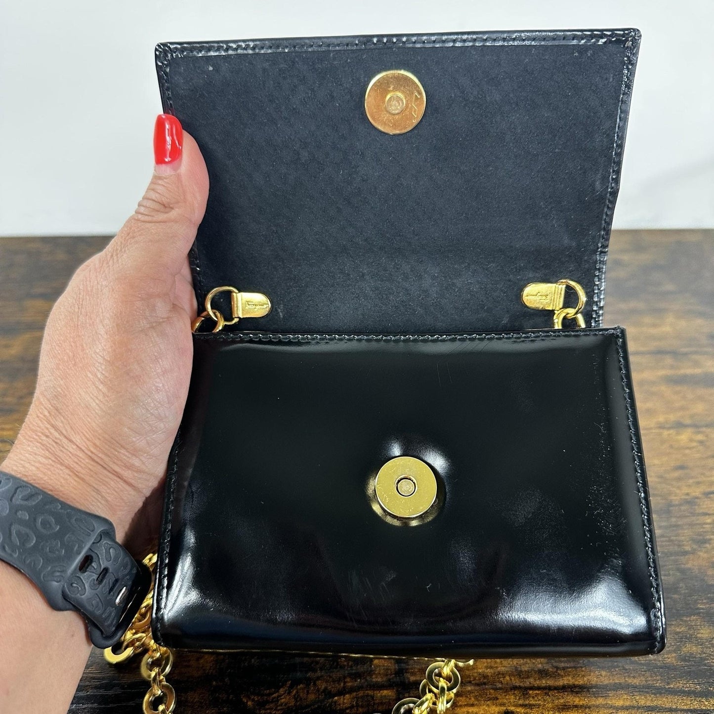 Salvatore Ferragamo Vara Crossbody Bag Mini Black Leather Vintage Authentic