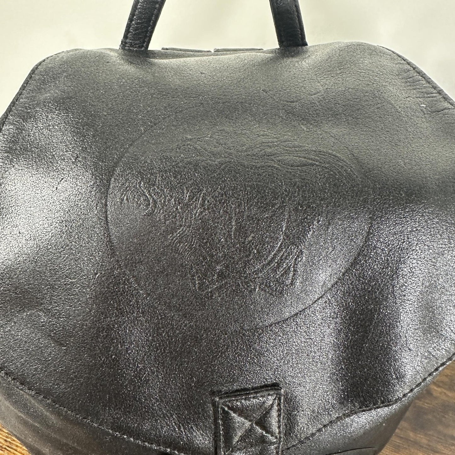 Gianni Versace Vintage Backpack Bag Medium Black Leather Medusa Men Women
