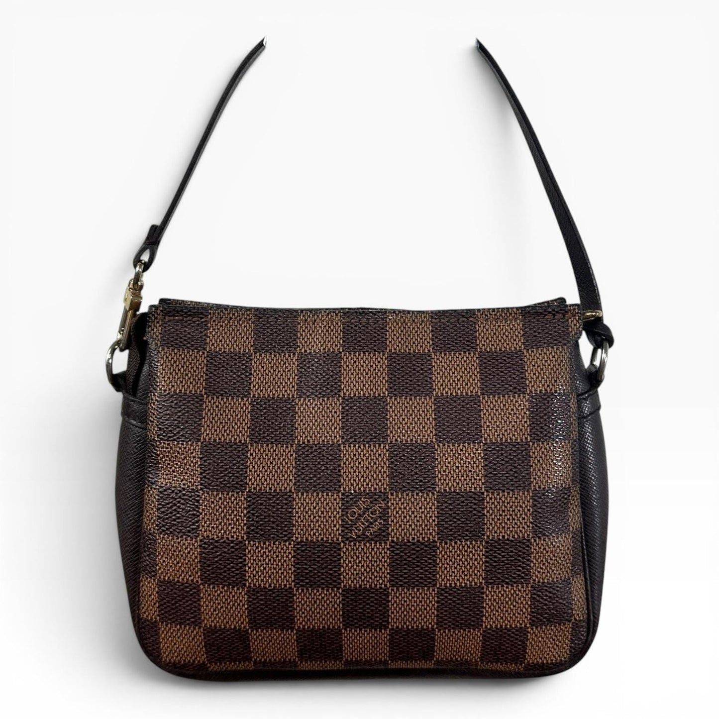 Louis Vuitton Damier Ebene Shoulder Bag Womens Small Brown Canvas Leather France