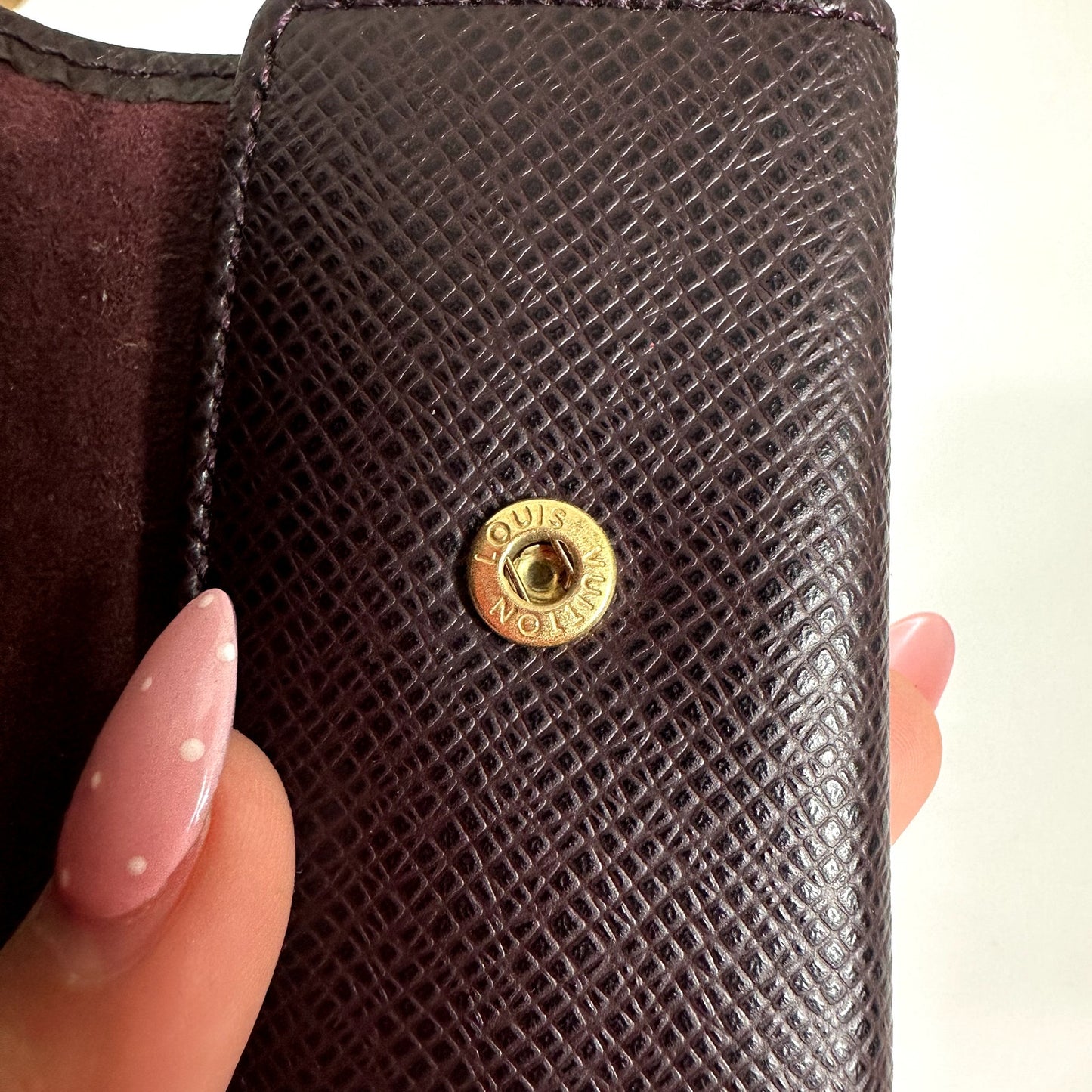 Louis Vuitton Taiga Leather Burgundy Men's Cufflink Case
