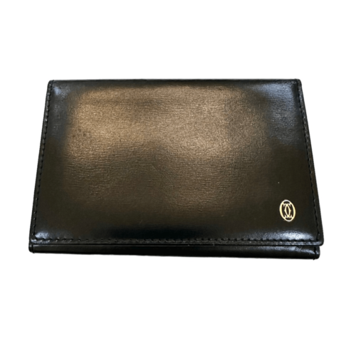 Cartier Pasha Slim Bifold Card Wallet Black W/ Certificate of Authenticity