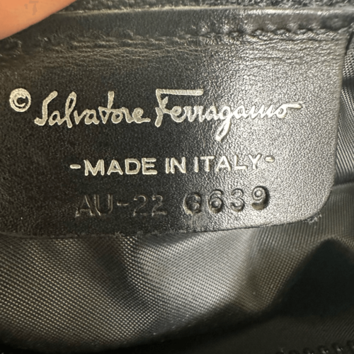 Ferragamo Cosmetics Toiletry Bag Black Nylon W/ Certificate of Authenticity