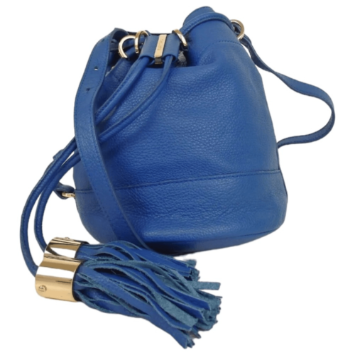 See by Chloe Small Vicki Leather Bucket Bag Blue W/ Certificate of Authenticity