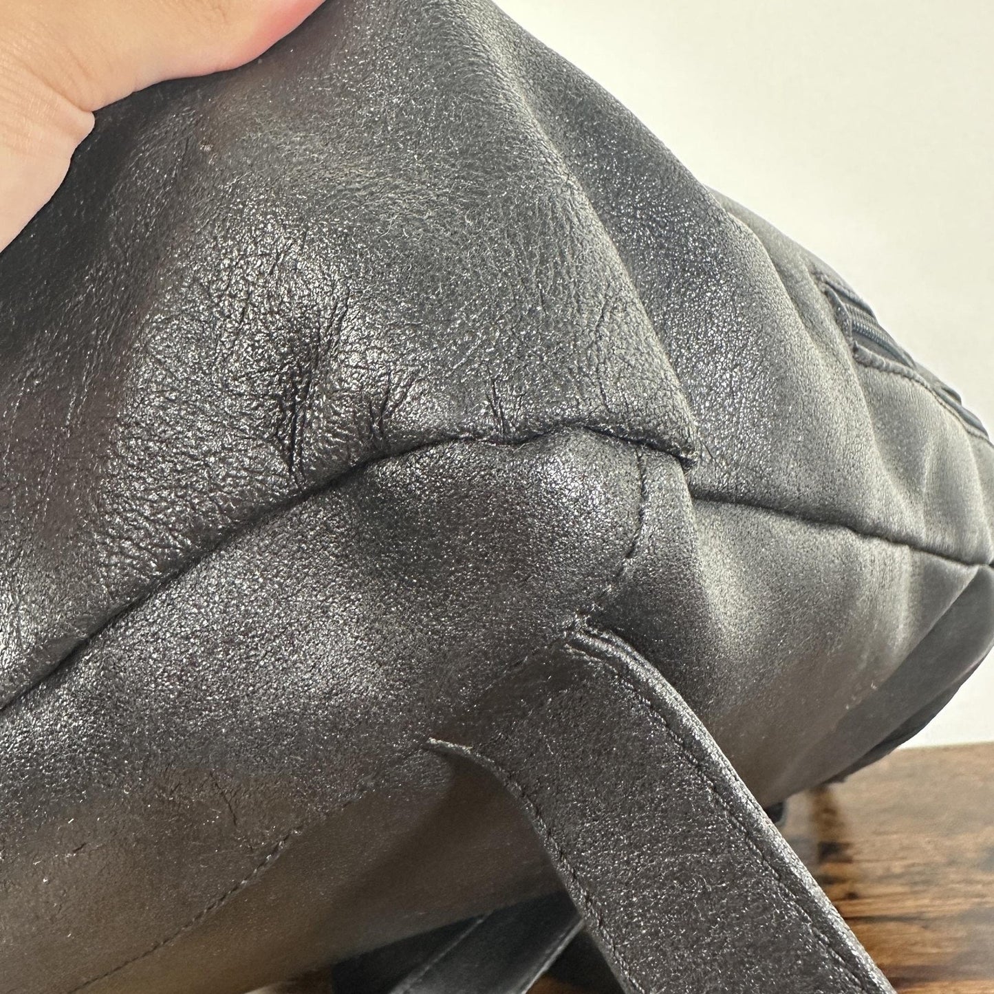 Gianni Versace Vintage Backpack Bag Medium Black Leather Medusa Men Women