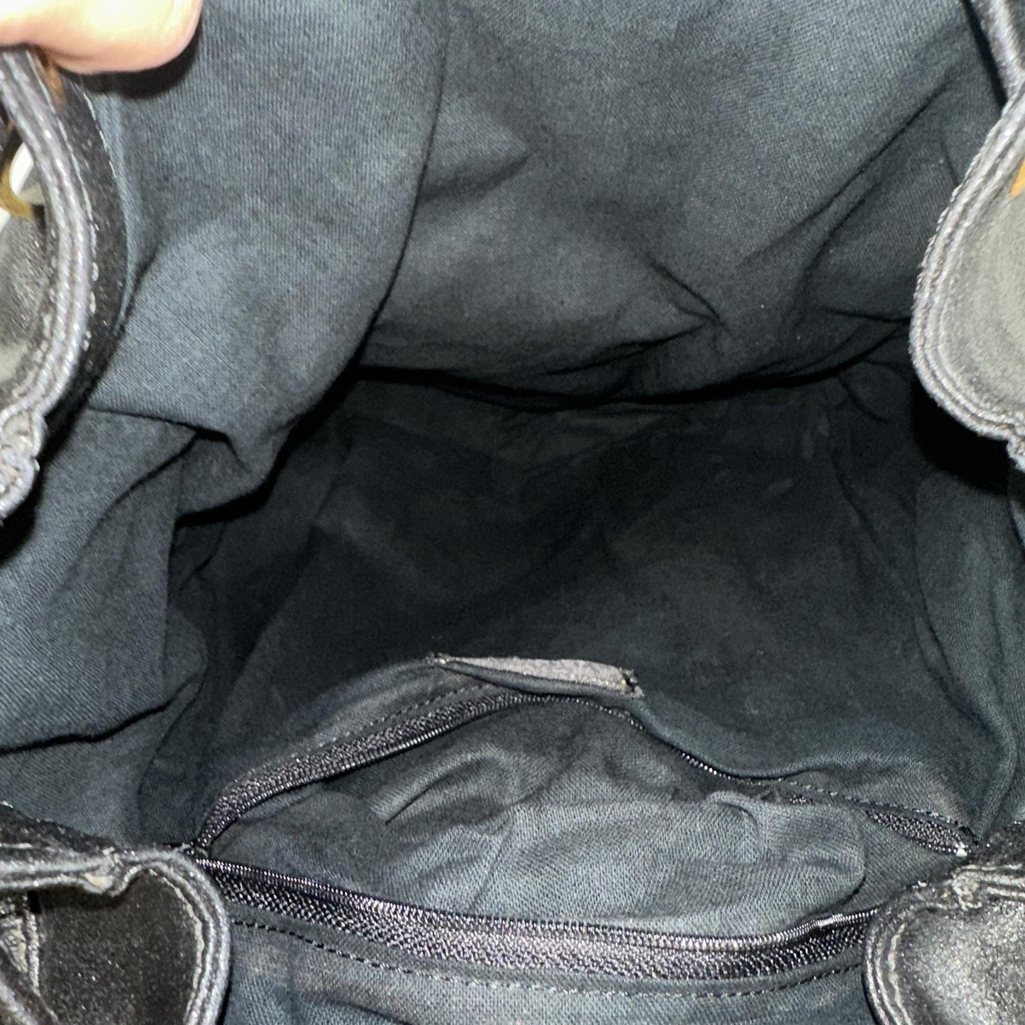 Gianni Versace Vintage Backpack Bag Medium Black Leather Medusa Men Women