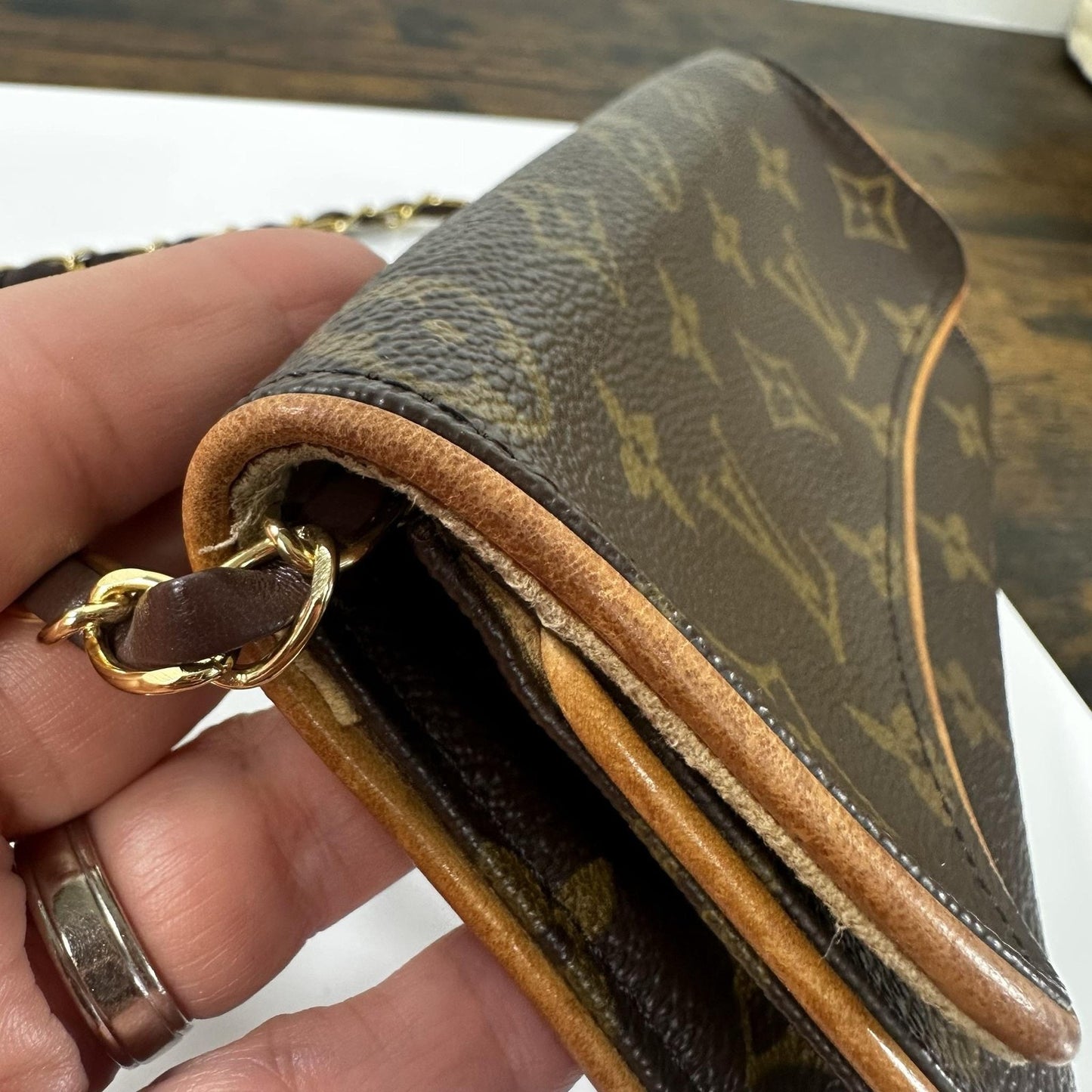 Louis Vuitton Vintage Monogram Twin Pochette Bag Small Brown Canvas Spain