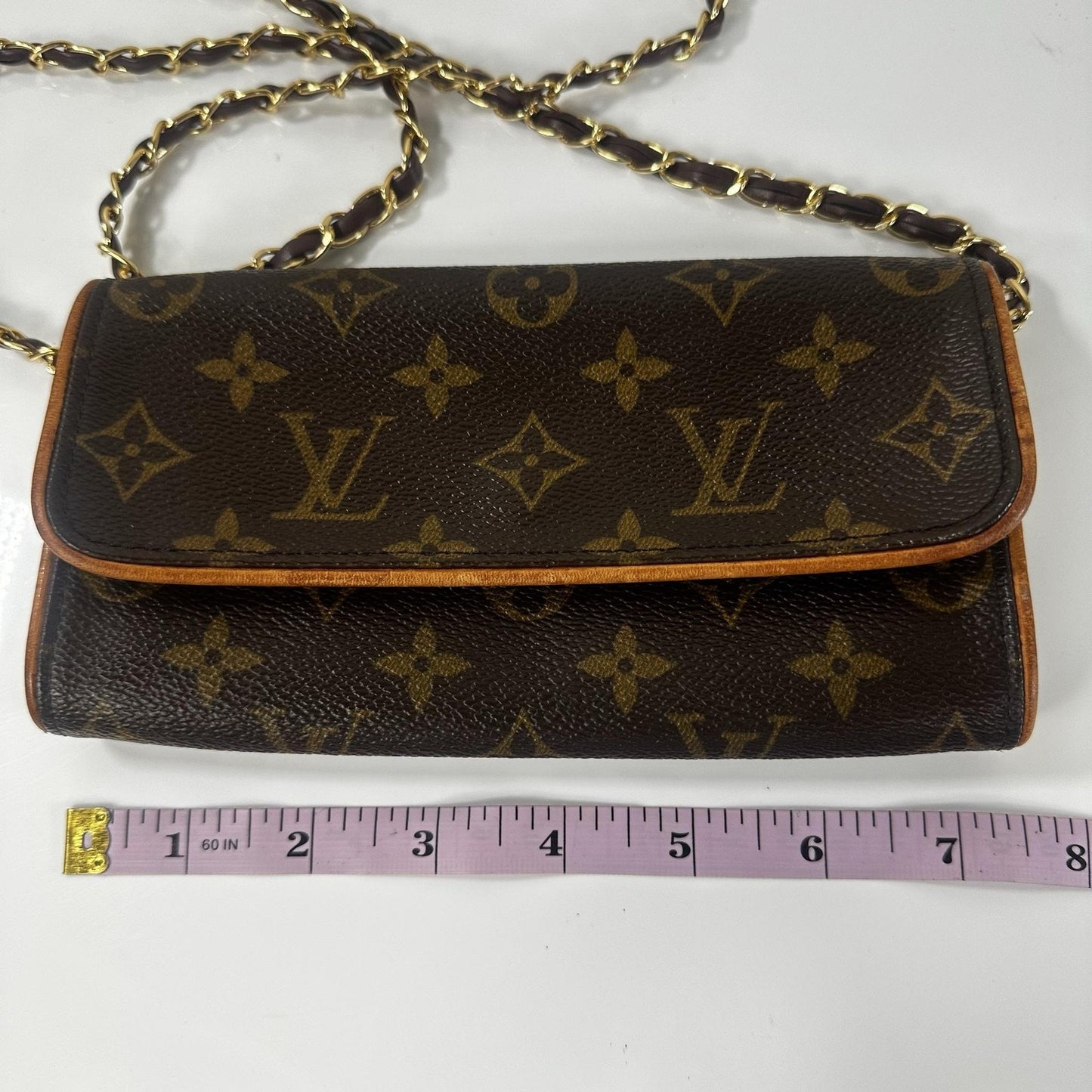 Louis Vuitton Vintage Monogram Twin Pochette Bag Small Brown Canvas Spain