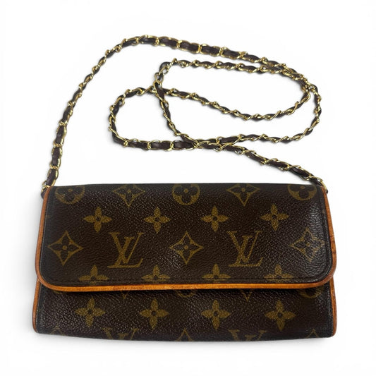 Louis Vuitton Vintage Monogram Twin Pochette Bag Small Brown Canvas Spain