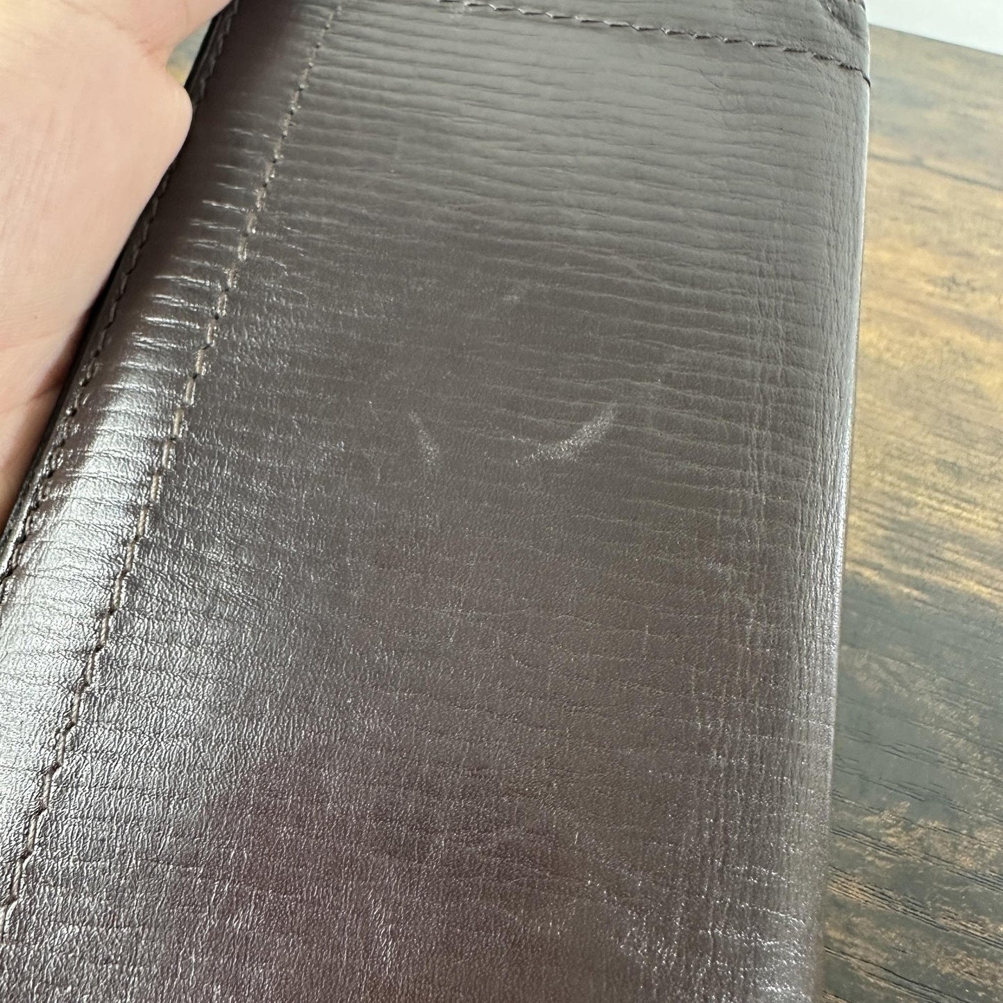 Louis Vuitton Wallet Mens One Size Brown Leather Slim Fold Card Holder France