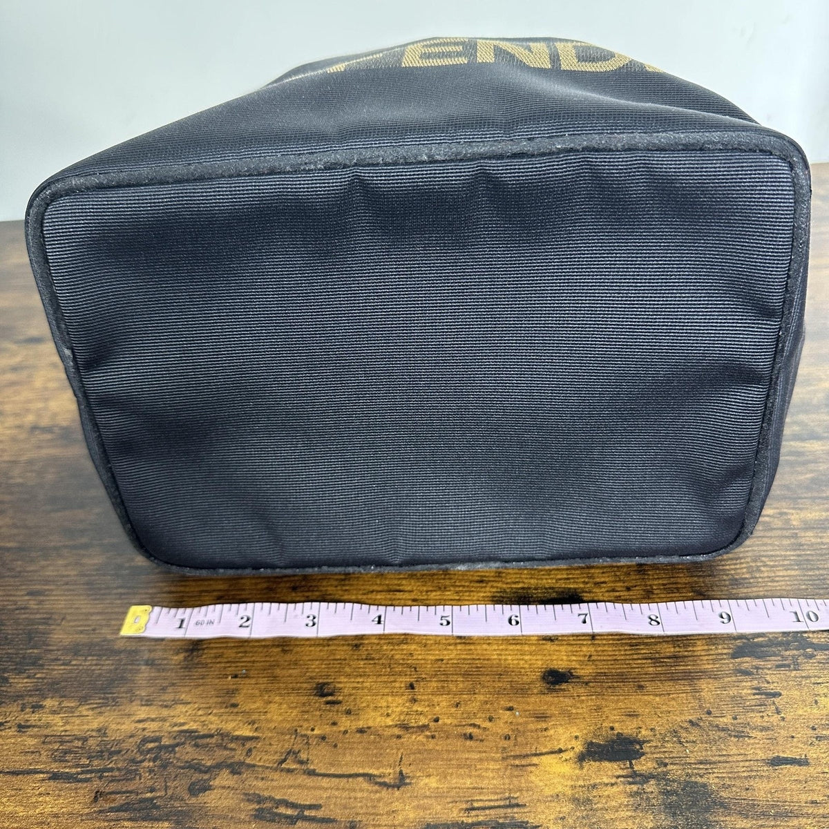 Fendi Roma Shopper Tote Bag Medium Black Nylon Logo Handles Italy Designer