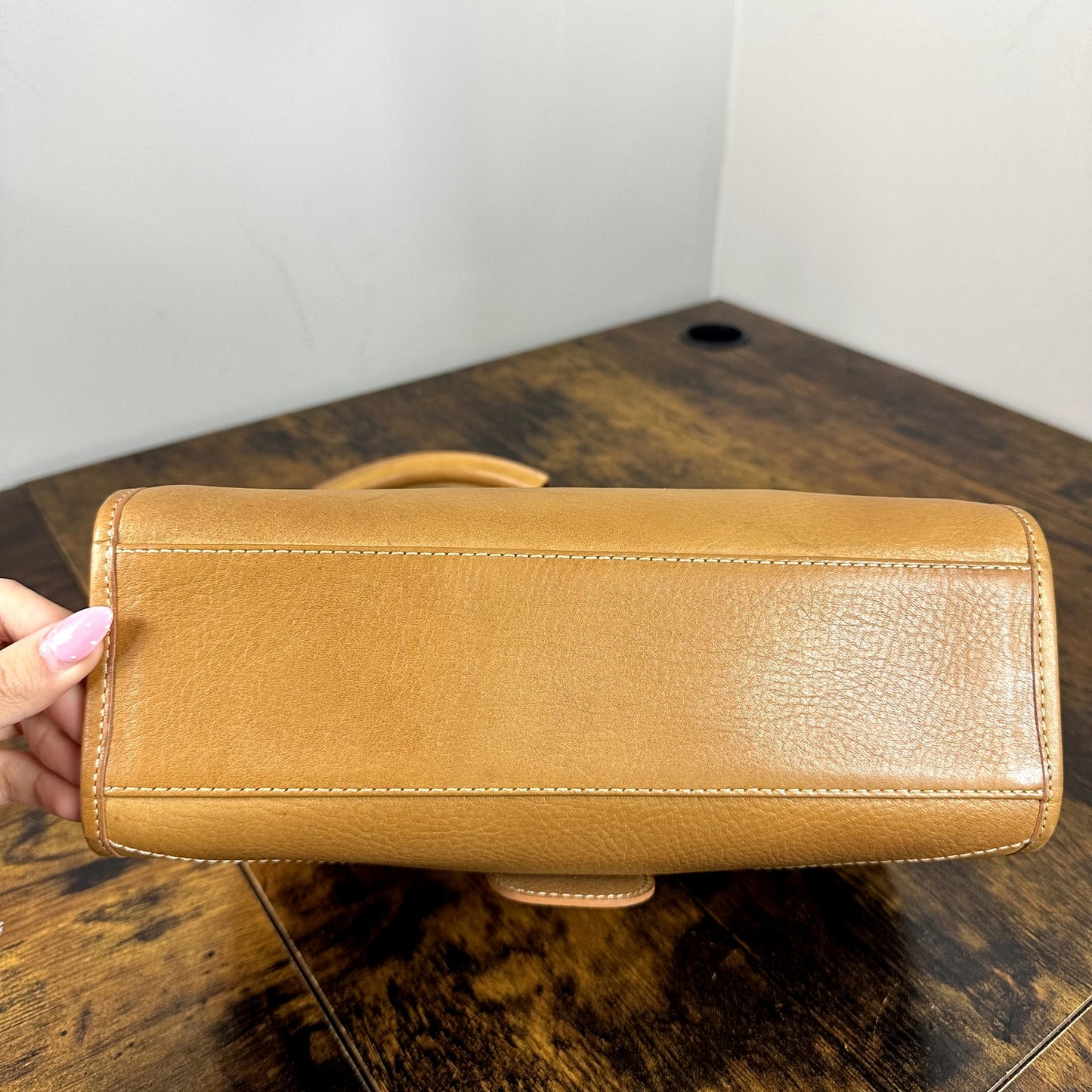 Chloe Ethel Braided Handle Shoulder Bag Purse Camel Tan Leather Vintage