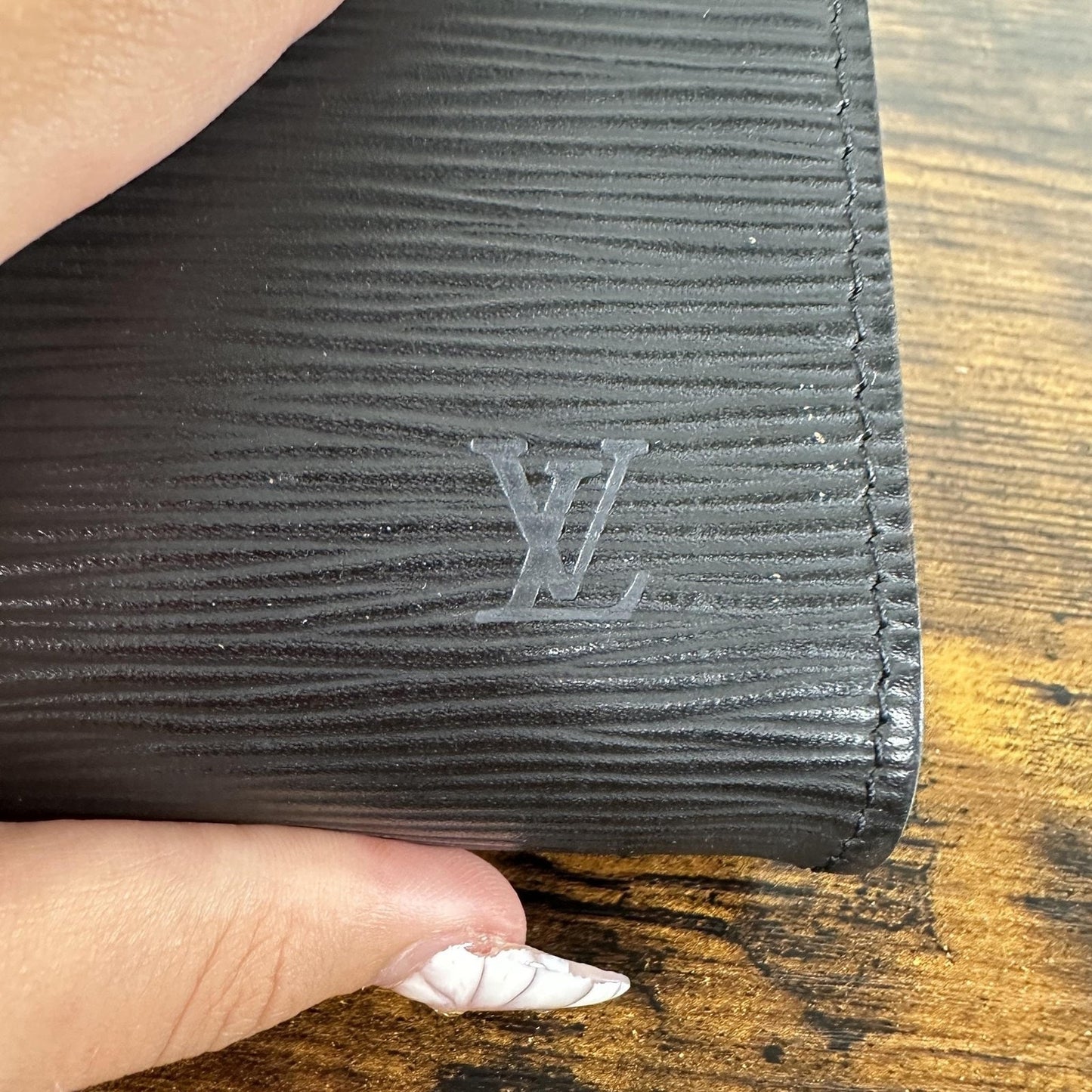 Louis Vuitton Epi Accessories Pochette Bag Vintage Mini Black Leather Wristlet