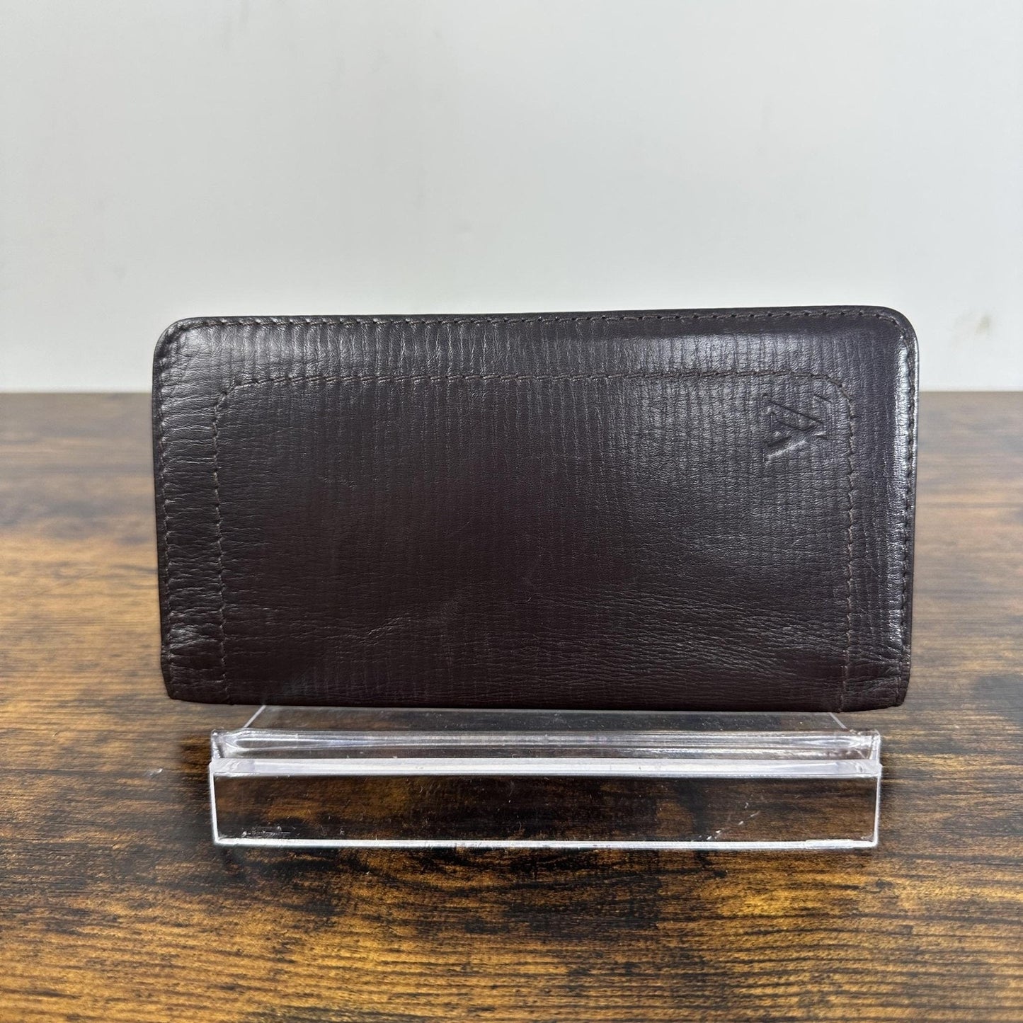 Louis Vuitton Wallet Mens One Size Brown Leather Slim Fold Card Holder France