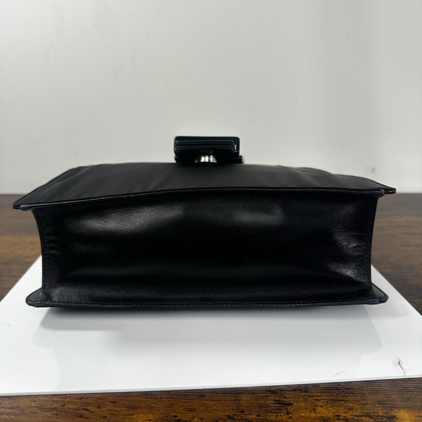 Prada Nappa Trend Nylon Leather Shoulder Bag Small Black Italy Vintage B7130