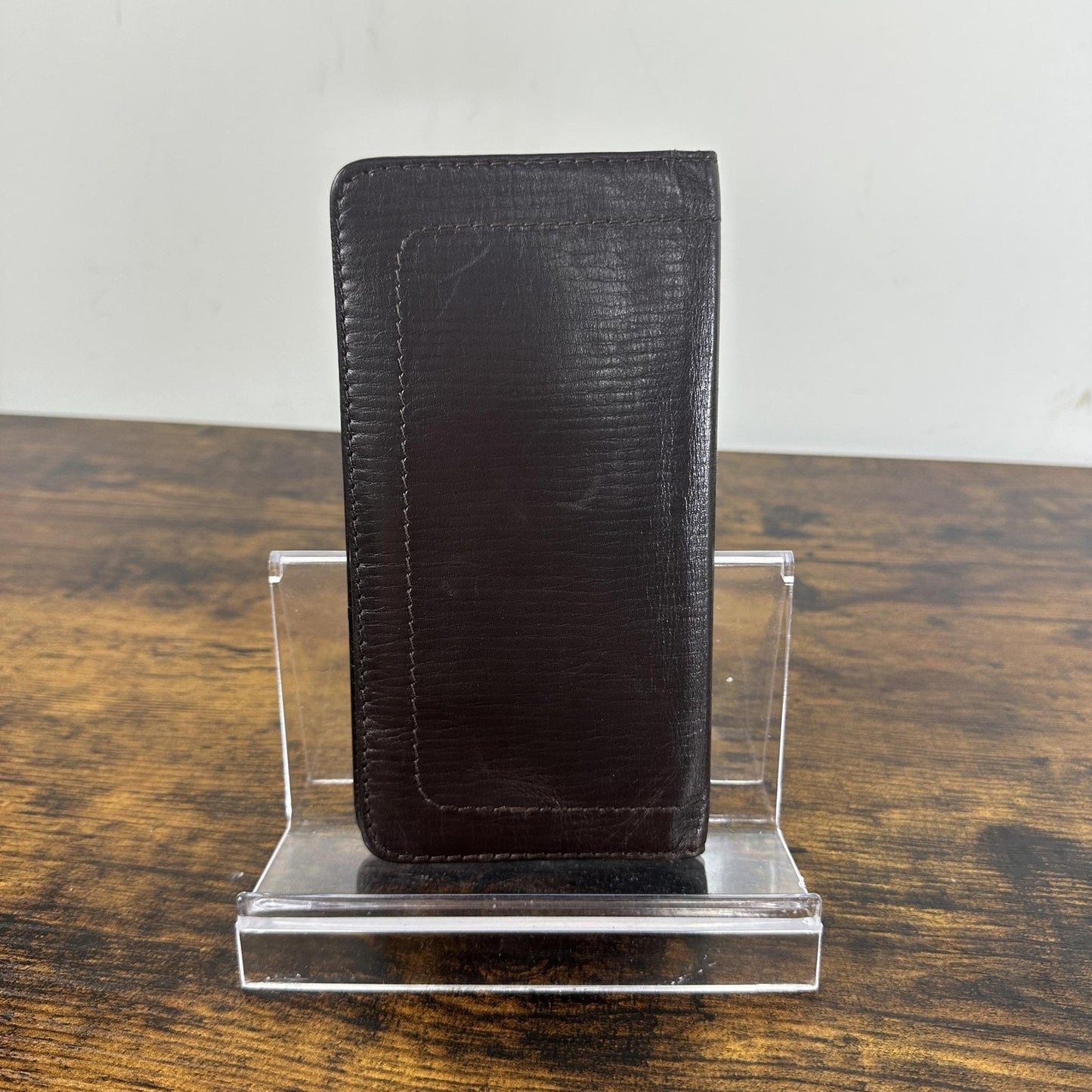 Louis Vuitton Wallet Mens One Size Brown Leather Slim Fold Card Holder France