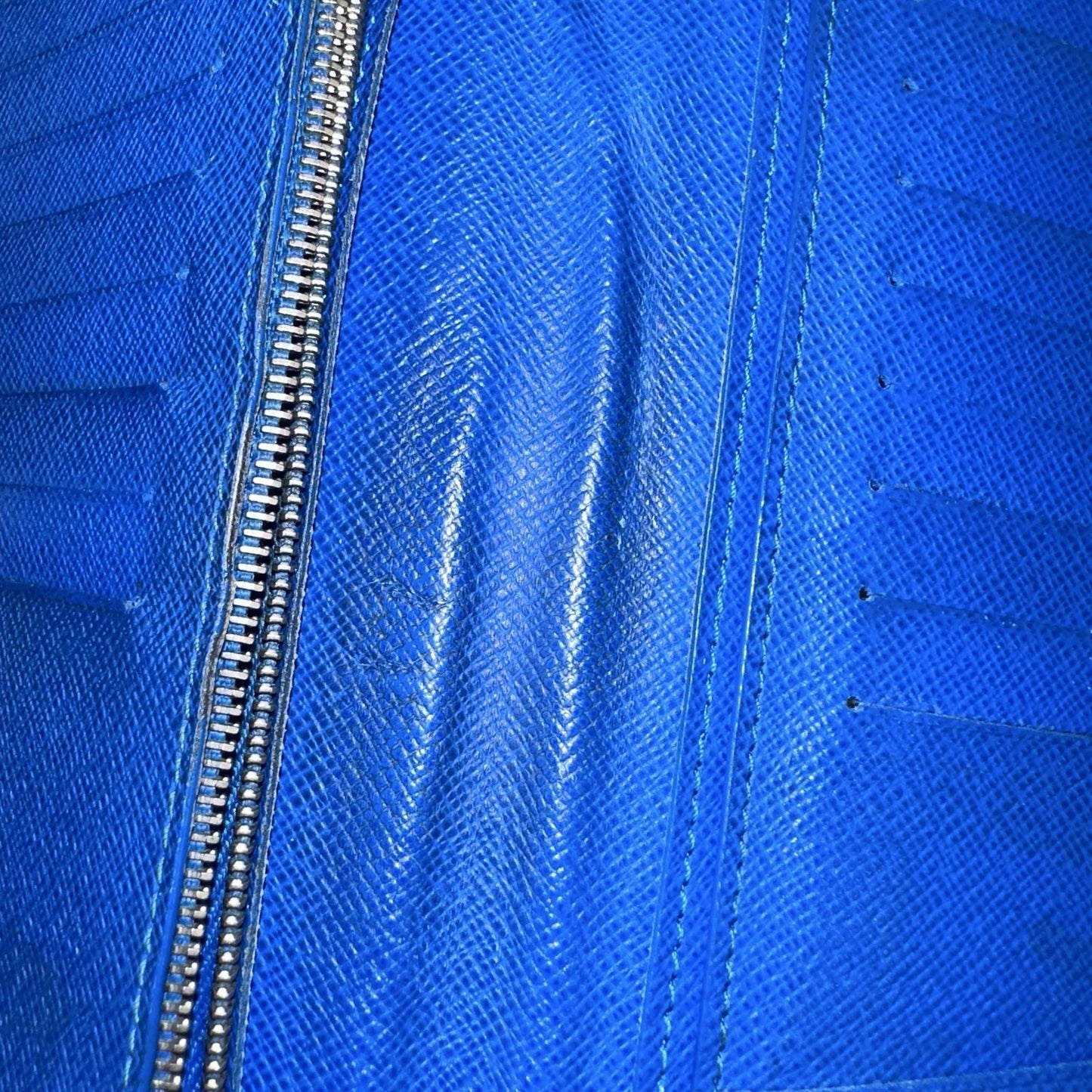 Louis Vuitton Long Wallet Mens One Size Black Blue Leather Bifold France