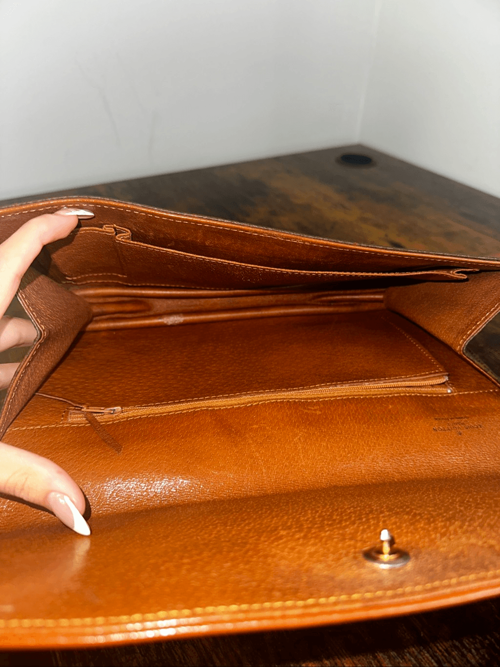 Louis Vuitton Vintage Bag Pochette Dame Clutch Brown Monogram