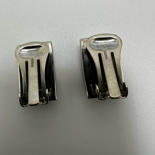 Salvatore Ferragamo Silver Tone Clip On Earrings Made in Italy