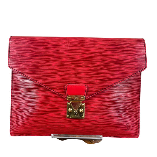 Louis Vuitton Epi Leather Porte Documents Clutch Case Red Authentic Vintage