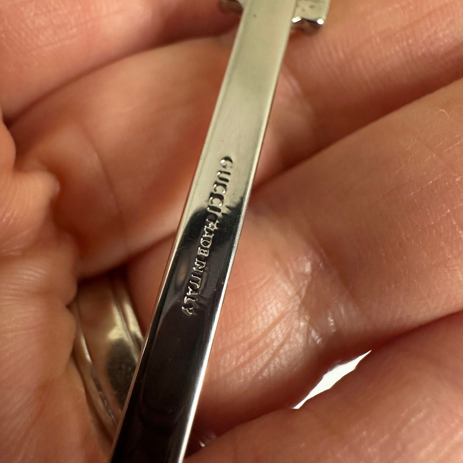 Gucci Horsebit Two Tone Tie Bar - Gold and Silver Authentic