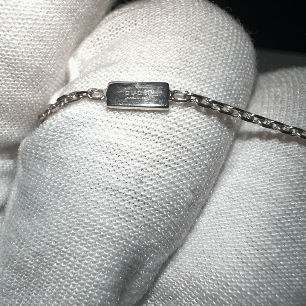 Gucci Purple Stone Pendant Necklace Sterling Silver Vintage