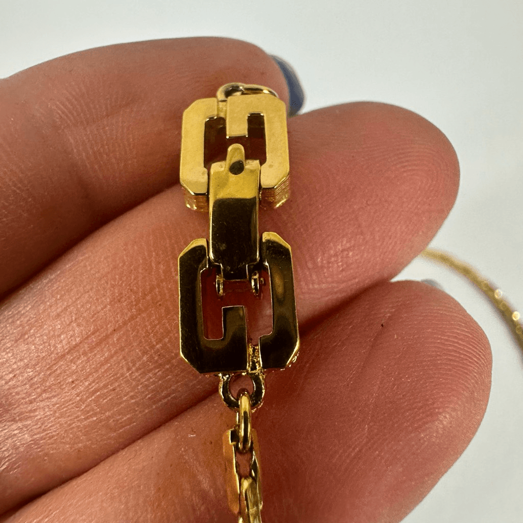 Givenchy Vintage Long Snake Chain Simple Gold Tone Necklace 29”