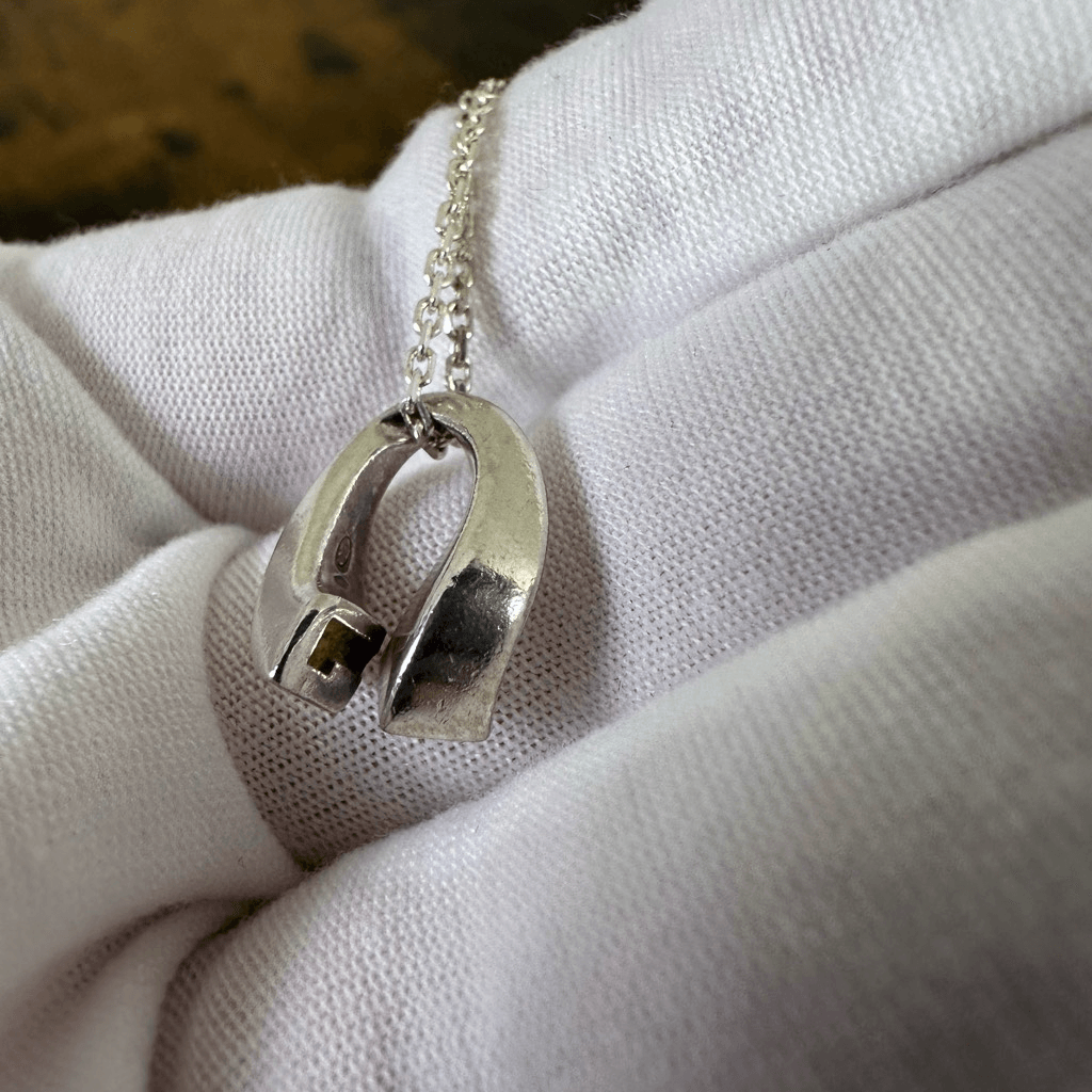 Gucci Purple Stone Pendant Necklace Sterling Silver Vintage