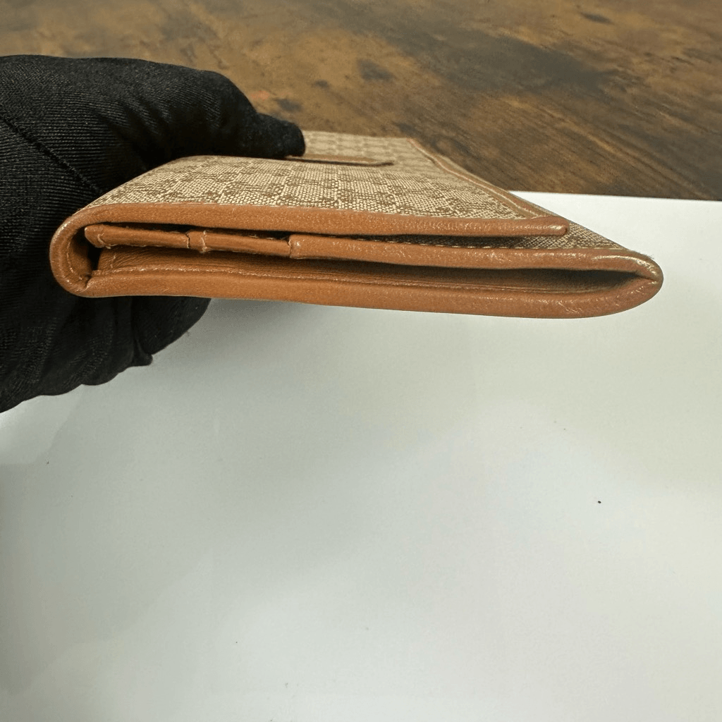 Celine Macadam Vintage Bifold Wallet Brown Tan