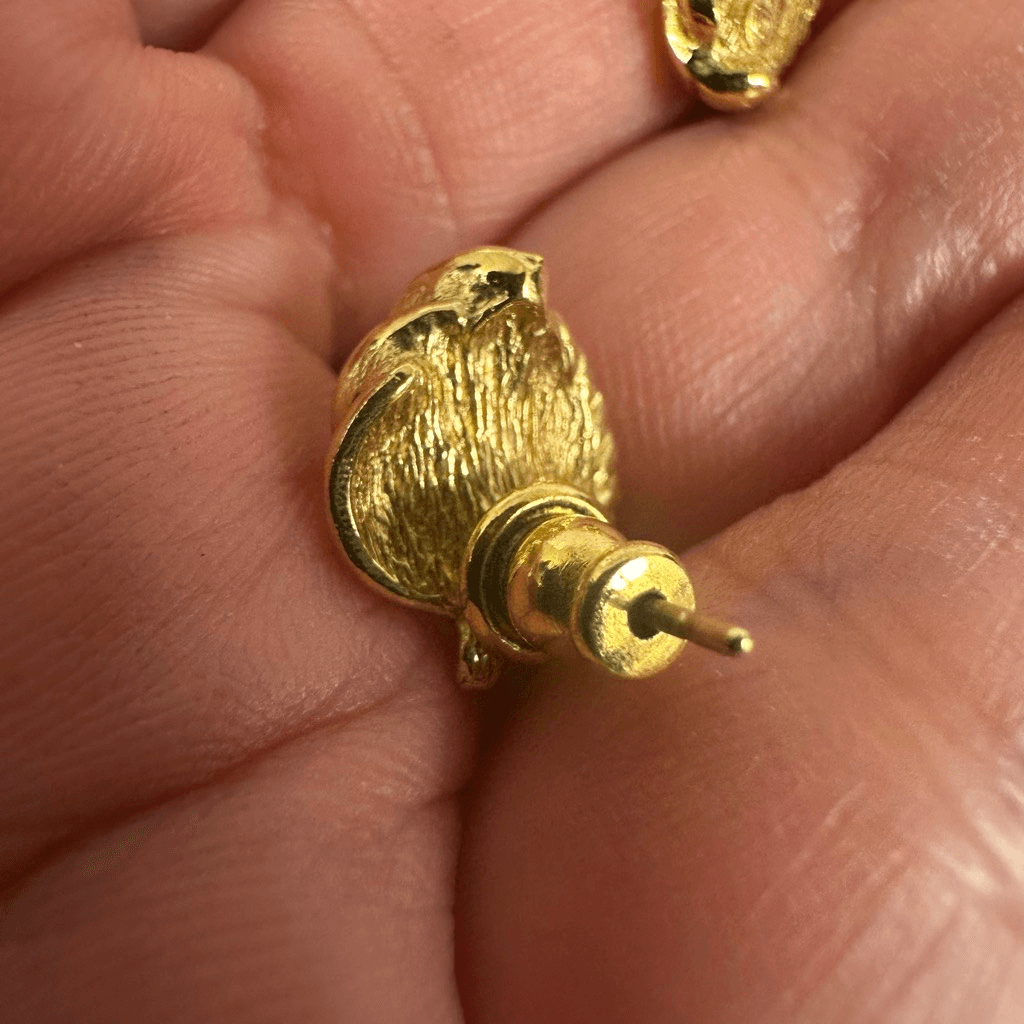 Christian Dior Gold Tone Vintage Earrings Pierced