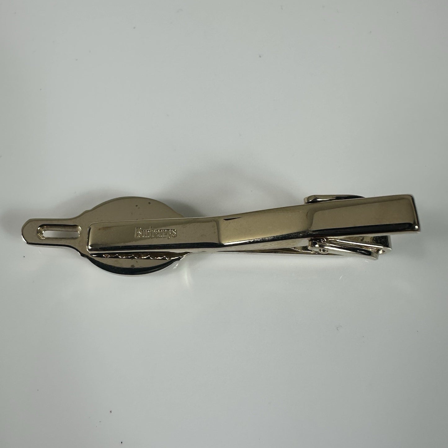 Burberry Knight Vintage Two Tone Tie Clip Gold Silver Authentic 