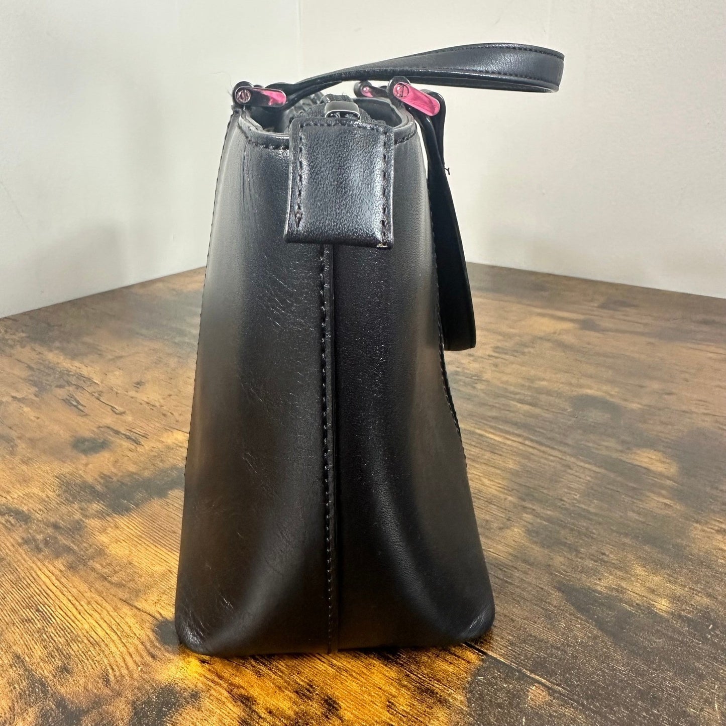 Burberry Black Leather Tote Bag Classic Nova Check Lining