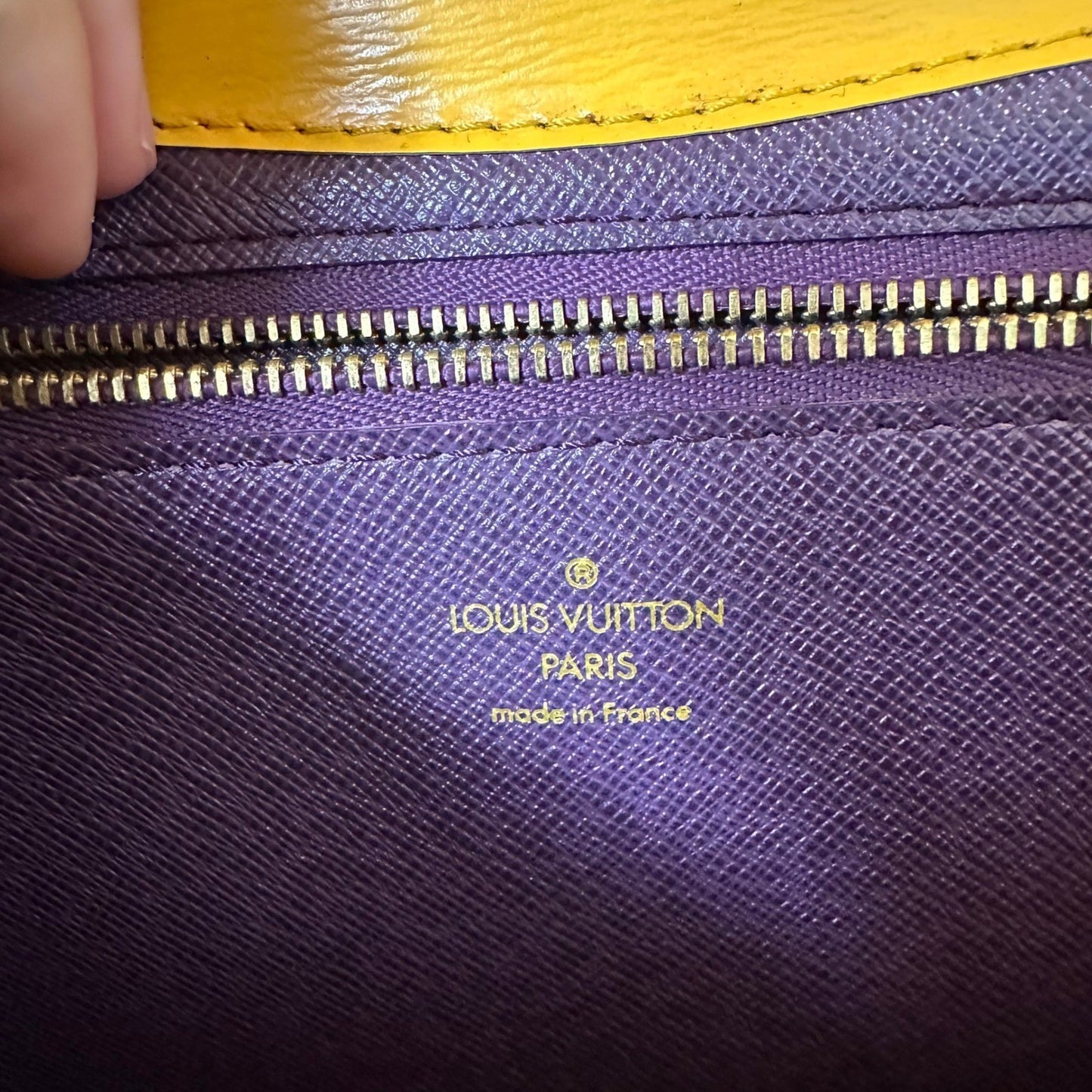 Louis Vuitton Epi Leather Art Deco Clutch Bag Yellow Vintage Authentic