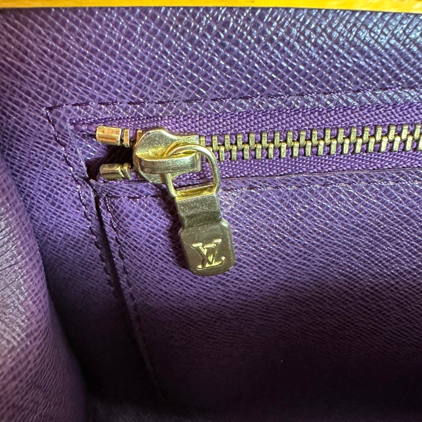 Louis Vuitton Epi Leather Art Deco Clutch Bag Yellow Vintage Authentic