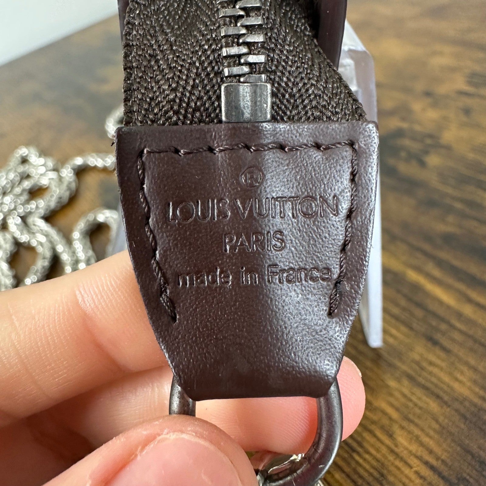 Louis Vuitton Epi Leather Bucket Accessories Pochette Brown Authentic France