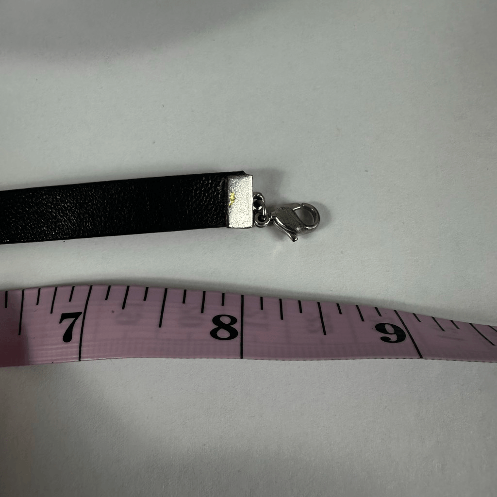 Christian Dior Leather Silver Tone Adjustable Bracelet