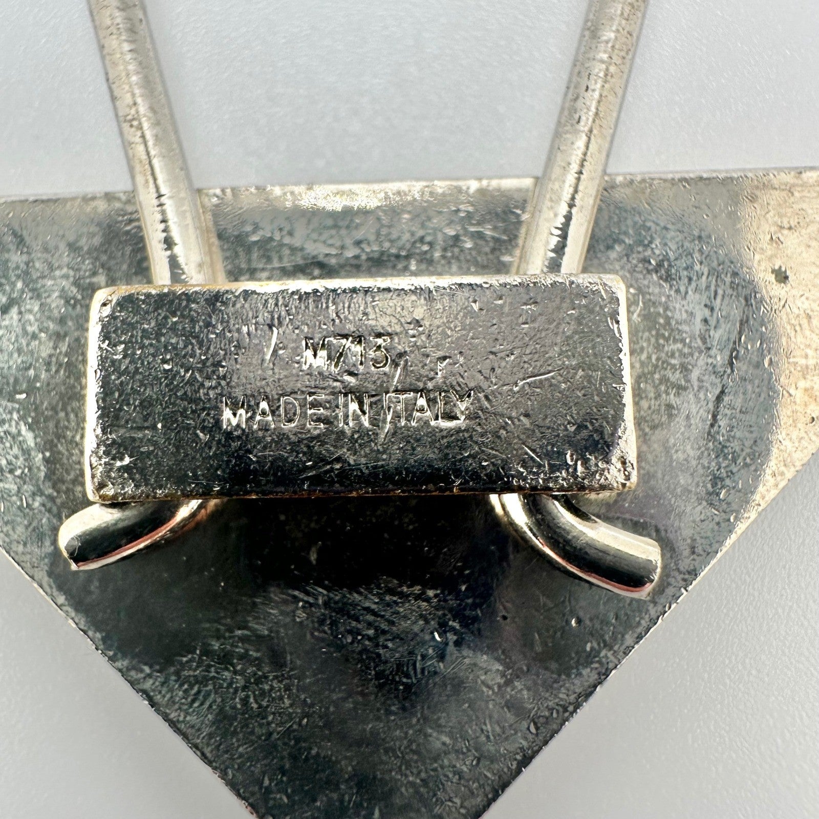 Authentic Prada Triangle Logo Key Ring Keychain Yellow Enamel Silver Tone