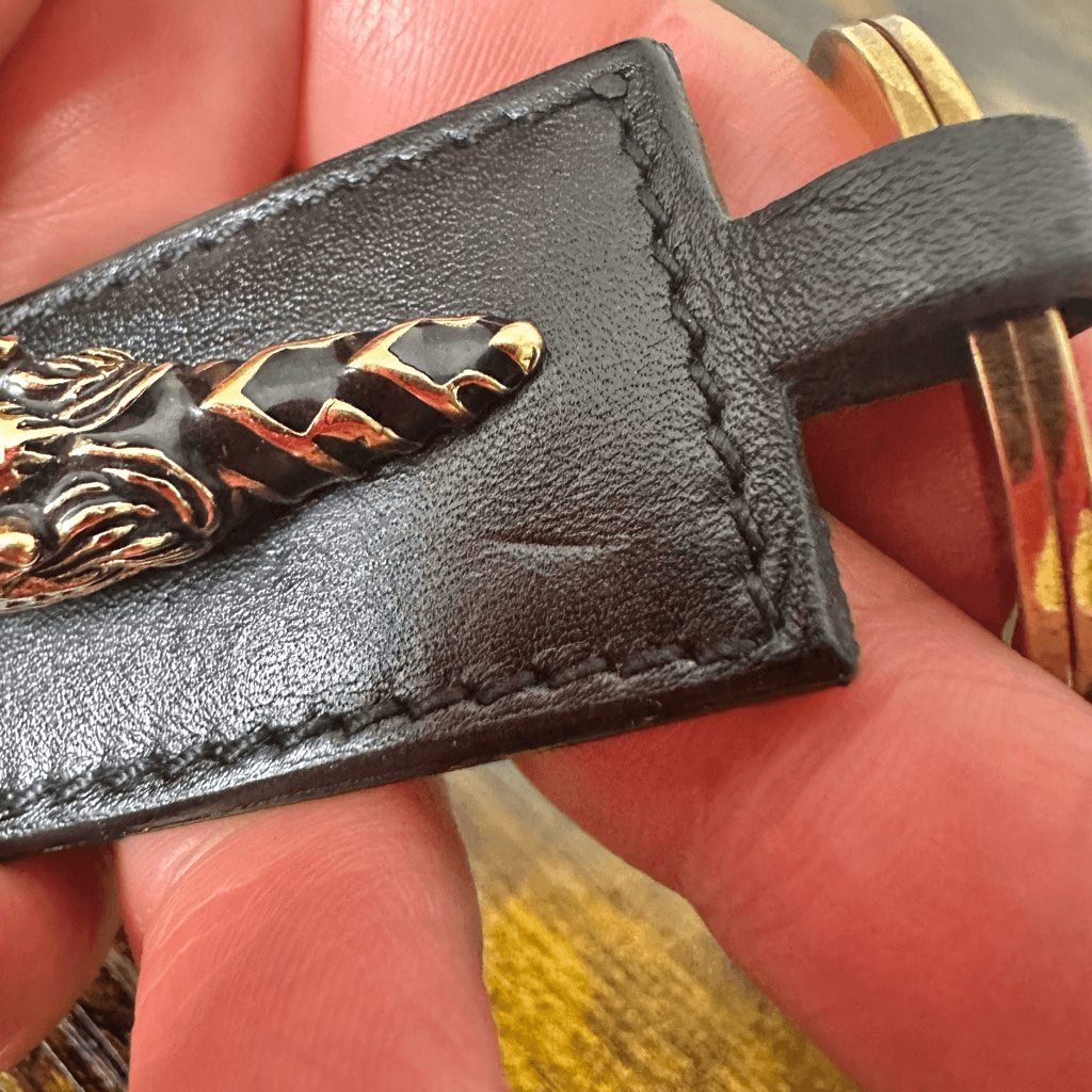 Gucci Tiger Metal Leather Key Ring Keychain Bag Charm